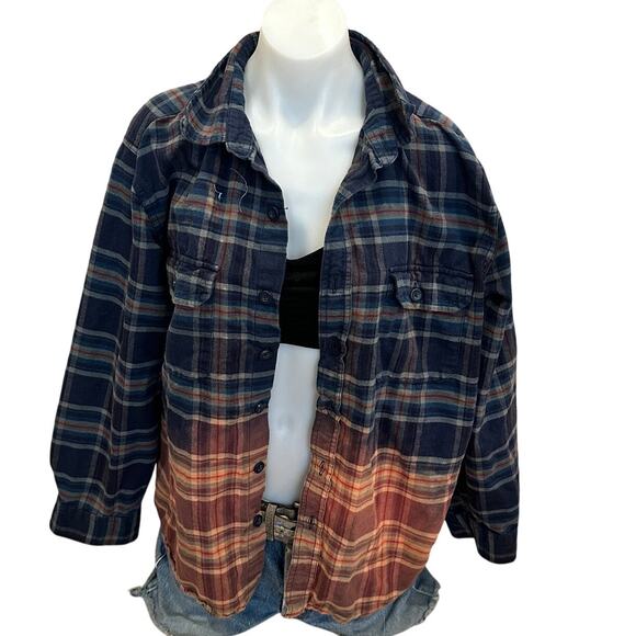 Pink Floyd Plaid Flannel Shirt MEDIUM Oversize Unique Dark Side of the Moon - Picture 4 of 6